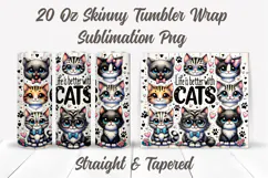 Life is Better With Cats Tumbler Wrap, Cat Mom Tumbler, Cat Product Image 2