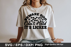 Dog Bandana SVG Design - Beware Dog Can t Hold It's Licker Product Image 5