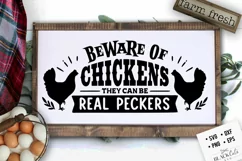 Beware of chickens they can be real peckers SVG, Chicken svg Product Image 2