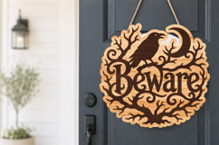 Beware Raven Wood Sign SVG File Product Image 2