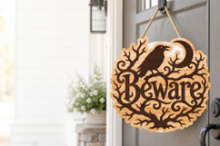 Beware Raven Wood Sign SVG File Product Image 3