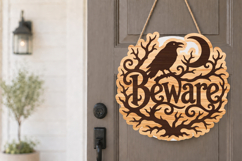 Beware Raven Wood Sign SVG File Product Image 4