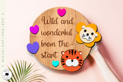 Layered Nursery Wall Signs SVG | Round Sign Laser Cut Product Image 6