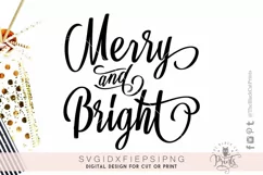 Merry & Bright SVG Christmas SVG DXF EPS PNG Product Image 4