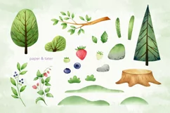 Watercolor Woodland Animals Clipart Graphics Product Image 3