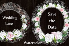 White lace floral frames clipart Product Image 3