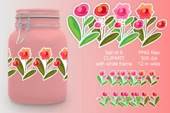Sketches Flowers Clipart for Stickers PNG files Set of 8 Product Image 3