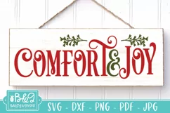 Comfort & Joy SVG | Vintage Christmas Sign SVG Product Image 1