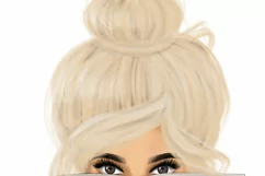 Book Lover Png |Bookish Blonde Woman Product Image 2