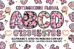 Cottagecore Alphabet png clipart, Floral letters doodle Product Image 1