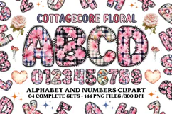 Cottagecore Alphabet png clipart, Floral letters doodle Product Image 1