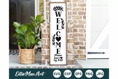 Welcome Porch Sign SVG, Front Porch Sign SVG, Vertical Sign Product Image 1