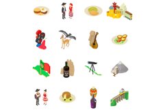 Portugal icons set, isometric style Product Image 1