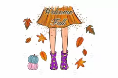Welcome Fall PNG, Happy Fall Yall, Print On Demand Fall Product Image 1