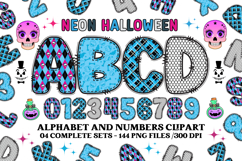 Neon Halloween Alphabet png clipart,halloween letters doodl Product Image 1