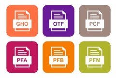 Set Of File Formats Icons Product Image 1
