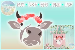 Cow Face With Hearts Svg Dxf Eps Png Pdf Files For Cricut Product Image 1