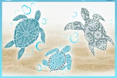 Turtle Family Mandala Zentangle SVG | Turtle SVG Product Image 3