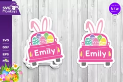Easter Truck Svg, Easter Truck With Girl Name Svg Product Image 3