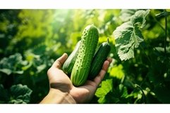 harvested organic cucumber background Product Image 1