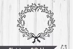 Floral X-mas Wreath SVG, Christmas Decor Cut File Product Image 3