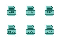 Set Of File Formats Icons Product Image 1