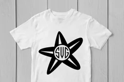 Cute Star Fish - Animal SVG EPS DXF PNG Monogram Cut Files Product Image 2