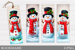 Snowman Bookmark Sublimation. Christmas Bookmark Design Product Image 1