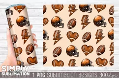 Rustic Football Sublimation Tumbler Wrap | Png Product Image 1