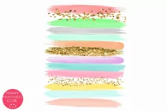 Pastel Colors Brush Strokes- Pastel Brush Strokes Clipart Product Image 3