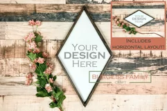 Farmhouse diamond Signs | Craft mock up Product Image 1