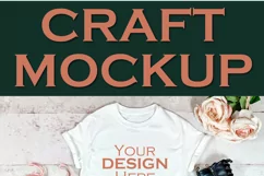 Pretty white T-shirt| Craft mockup Product Image 2
