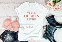 Pretty white T-shirt| Craft mockup Product Image 1