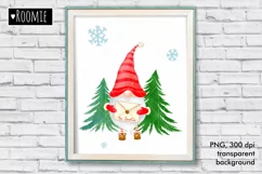 Merry Christmas gnome with letter for Santa PNG Watercolor Product Image 2