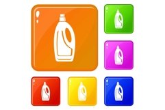 Detergent bottle icons set vector color Product Image 1