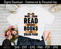 Read Because Books Are Brain Food - Kids Library Books SVG Product Image 3