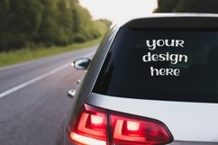 Vinyl car sticker mockup, rear window mockup outdoors 4 PSD Product Image 2