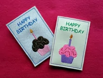 ITH Cupcake Gift Card Holder - Birthday Gift Card Holder - Machine Embroidery Product Image 3