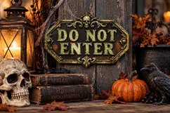 Vintage Halloween Vintage PNG Clipart Signs 3 Product Image 4