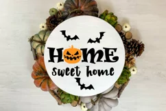 Home Sweet Home sign svg| Halloween round sign svg| pumpkin Product Image 3