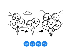 Cute Smiling Balloon Vector Clipart Illustration Product Image 1