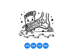 Cute Foot Skeleton Cartoon Clipart Illustration Product Image 1