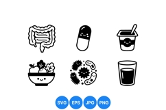 Wholesome Digestive Health Vector Icons Product Image 1