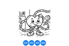 Cute Heart Octopus Cartoon Character Illustration Product Image 1