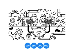 Industrial Machine Process Cartoon Vector Illustration Product Image 1