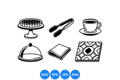 Minimalist Kitchenware Line Icon Design Product Image 1