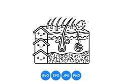 Cute Hair Follicle Anatomy Diagram Vector Illustration Product Image 1