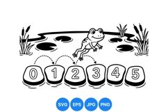 Hand Drawn Frog Number Hop Educational Clipart Product Image 1