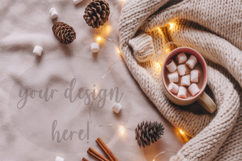 cozy winter flatlay, marshmallow cocoa, hygge aesthetic Product Image 1