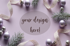 Christmas mockup flat lay background winter design Product Image 1